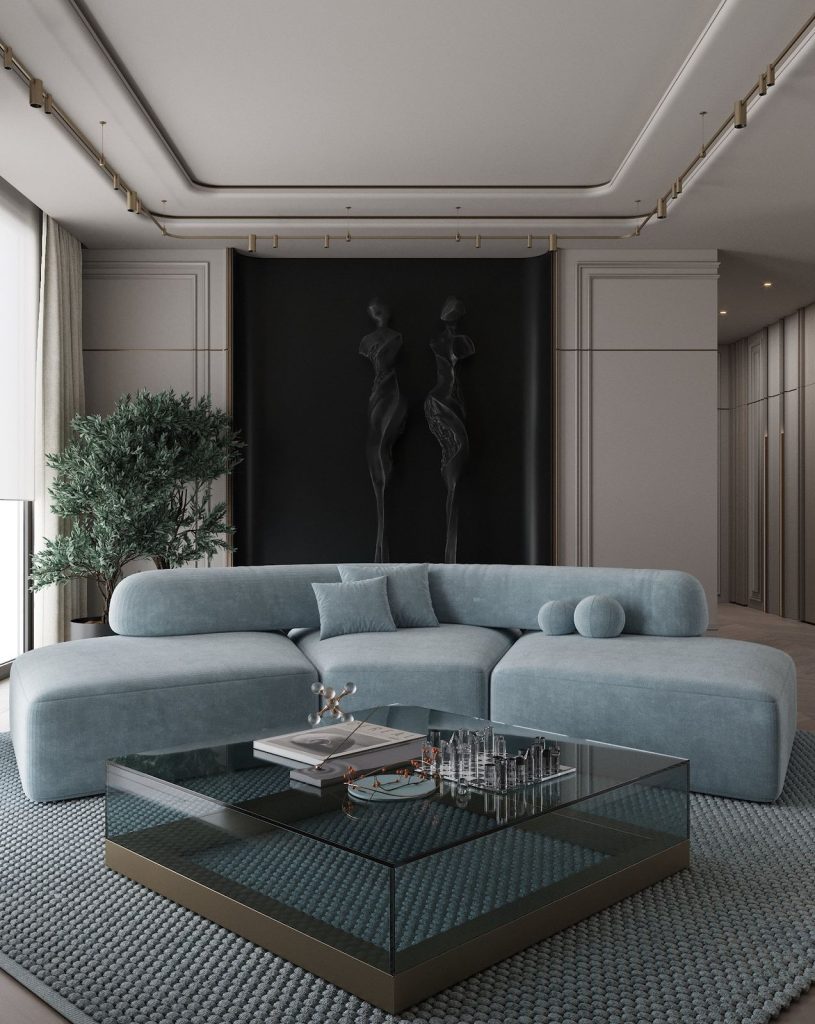 Blue Living Room interior design project by Aysel Rahimli – photo 2