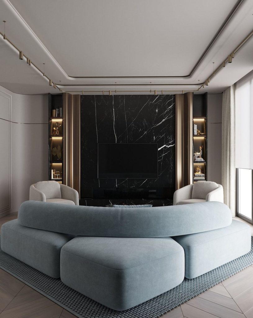 Blue Living Room interior design project by Aysel Rahimli – photo 3