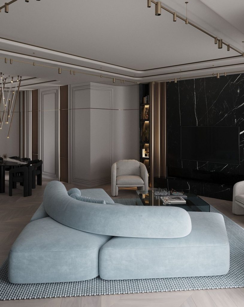 Blue Living Room interior design project by Aysel Rahimli – photo 9
